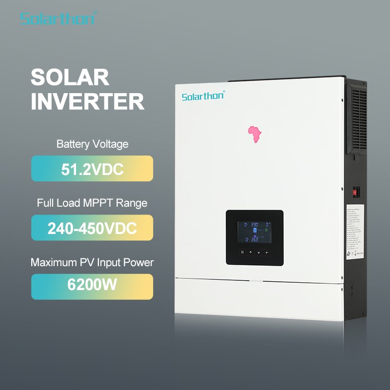 Solarthon 6200W Hybrid 4.2KW 6.2KW On Grid Power Inverter 6.2KW 4.2KW New Technology 6.2KW Dubai Solar Inverter