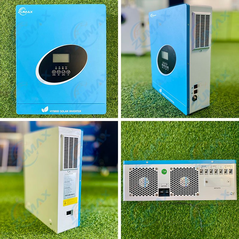 zumax 3kw 4.2kw 6.2kw Wall Mounted Pure Sine Wave Hybrid Off-Grid solar inverters with Mppt solar charge controller home