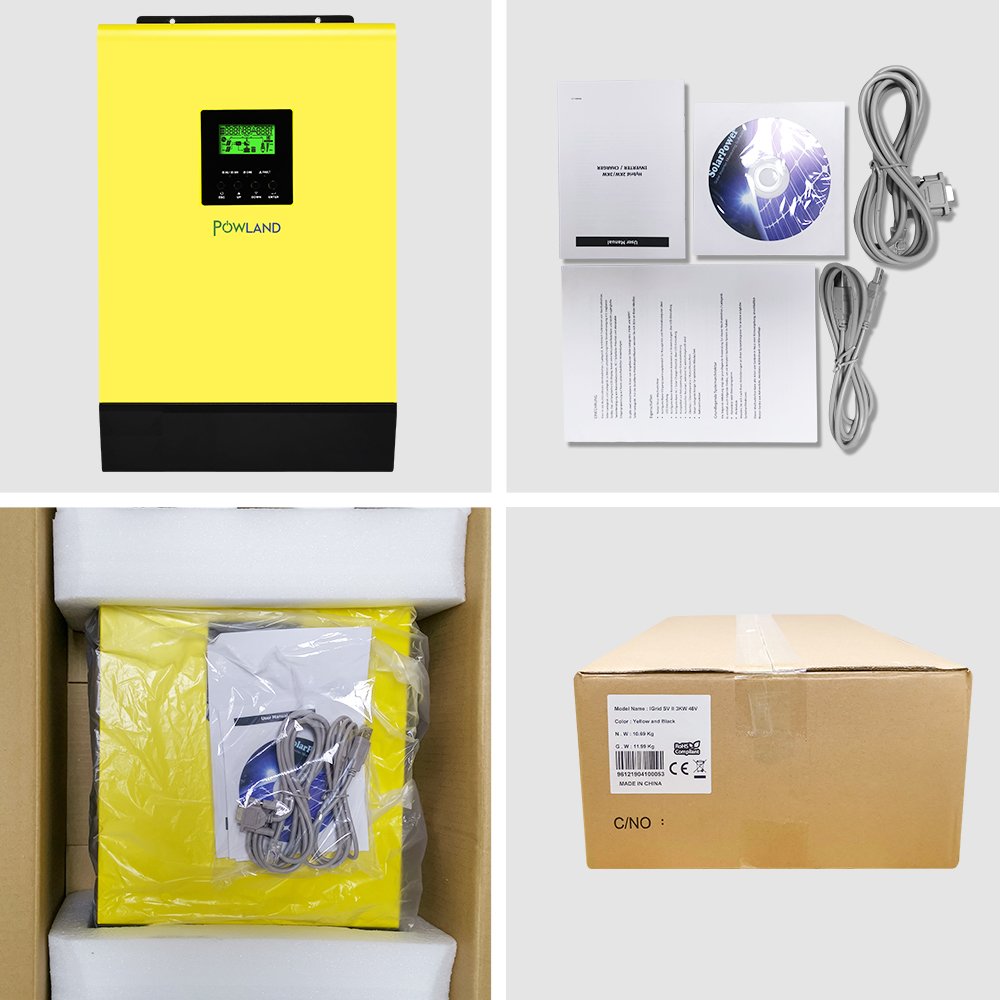48V DC to 220V AC Inverter 5000W Hybrid Solar Invert Voltronic 5KW Ongrid Grid Tie Single to 3phase Inverter