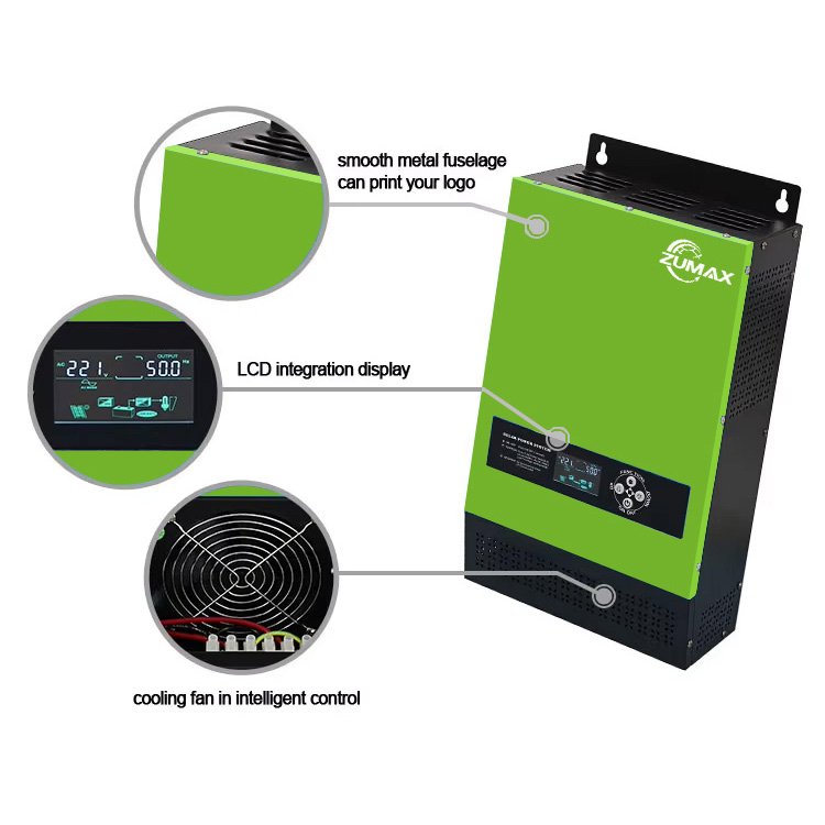 Zuamx US Standard 1kw to 6kw 110V Low Frequency Split Phase Inverter 50Hz/60Hz Optional MPPT 30A/60A Solar Inverter