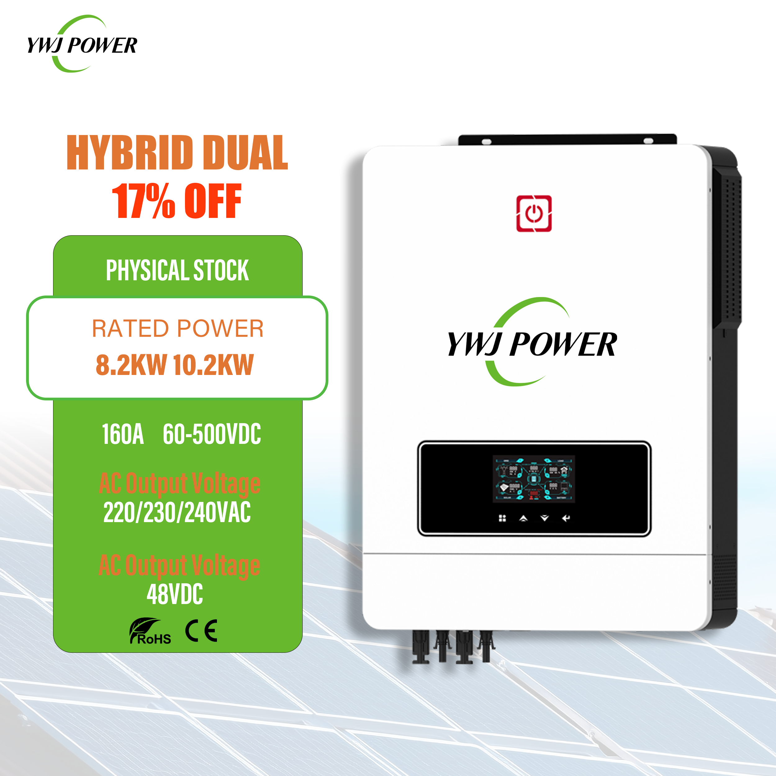 Solar Inverter 8kw 48v Pure Sine Wave Inverter 160A MPPT 60-500VDC Best Inverter For Home
