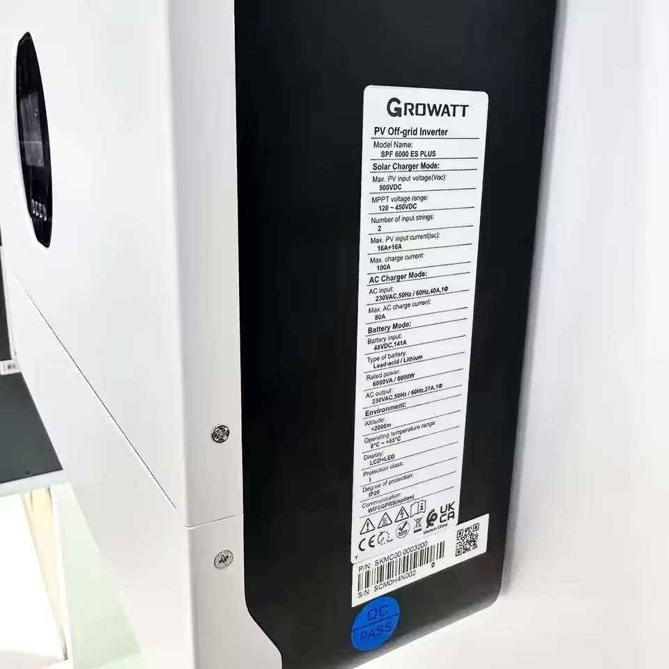 SPF 6000 ES More Growatt SPF 6000 ES Plus 48V 220VAC Single Phase Off Grid Solar Inverter 6kw Hybrid Solar System