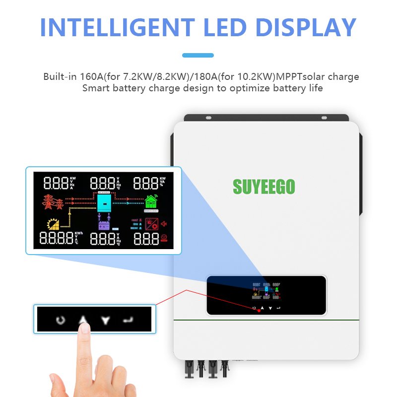 SUYEEGO MPPT Solar Hybrid Inverter Inversor 10kw Hot Selling Factory Price 48V 5KVA 6KVA 10KVA Solar Inverters
