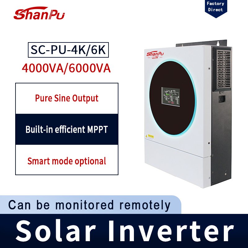 Shanpu Inverter 4Kw Bass Frequency 230Vac 4000W Solar Hybrid Inverter 3Phase 4Kw 5Kw 8Kw