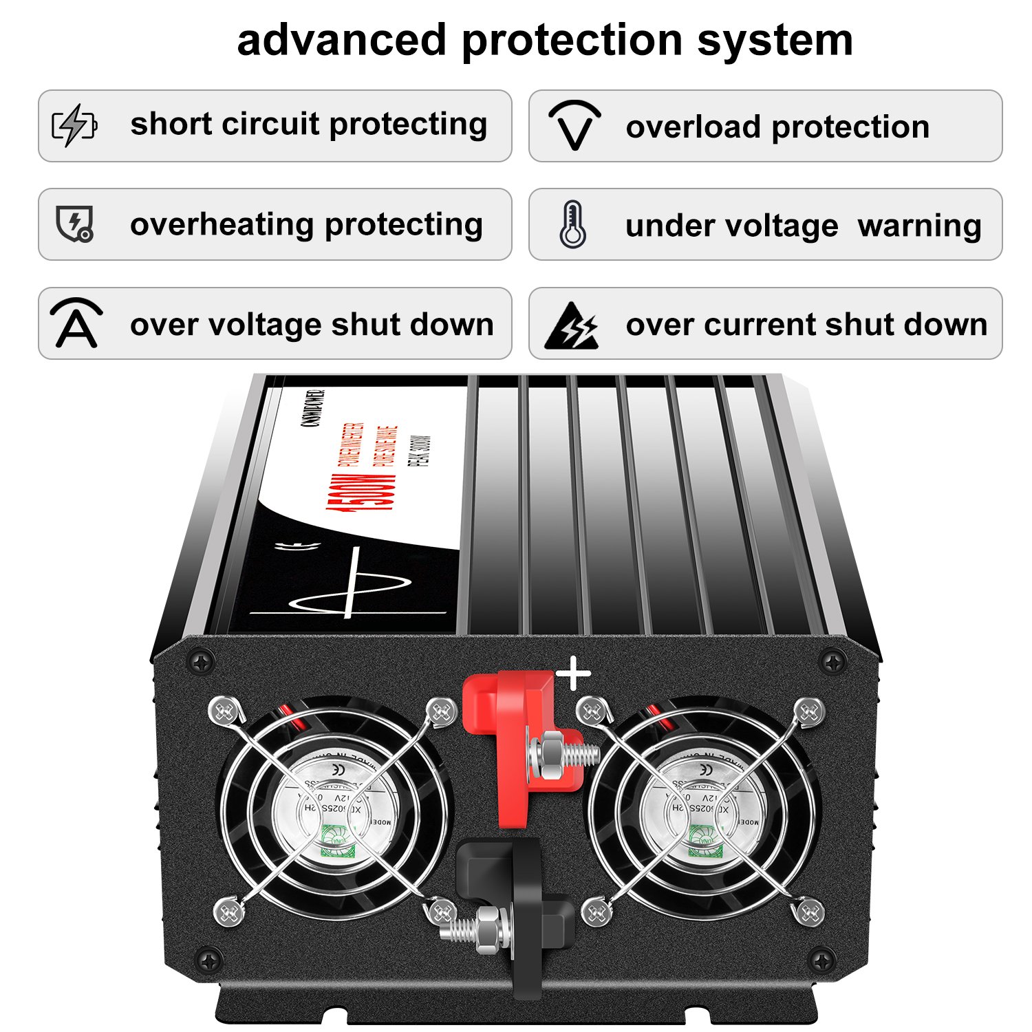 Pure sine wave solar power car inverter 1500W swipower supplier off grid 12V/24V/48V DC to 110V/220V AC for UK socket