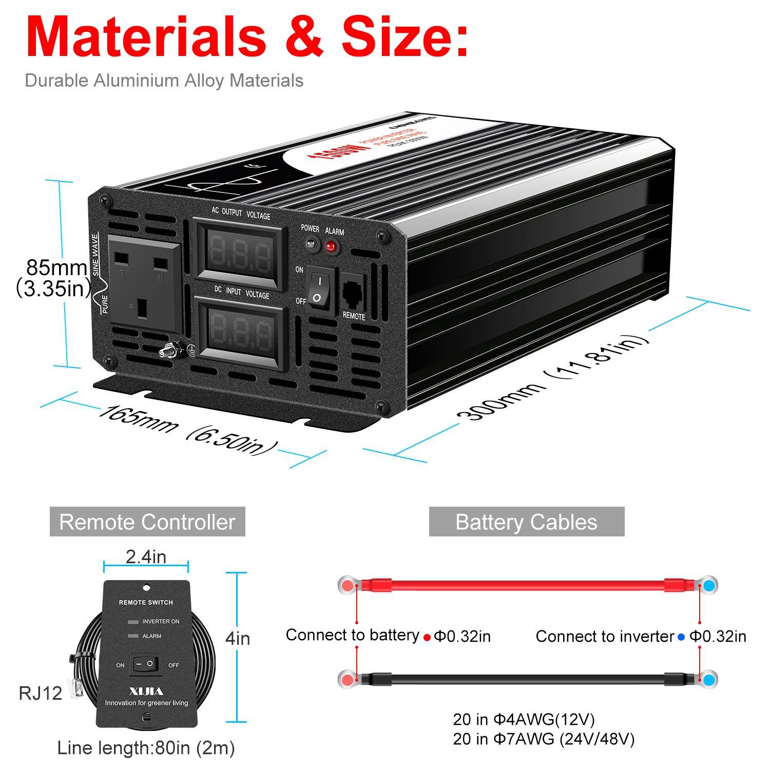 Pure sine wave solar power car inverter 1500W swipower supplier off grid 12V/24V/48V DC to 110V/220V AC for UK socket