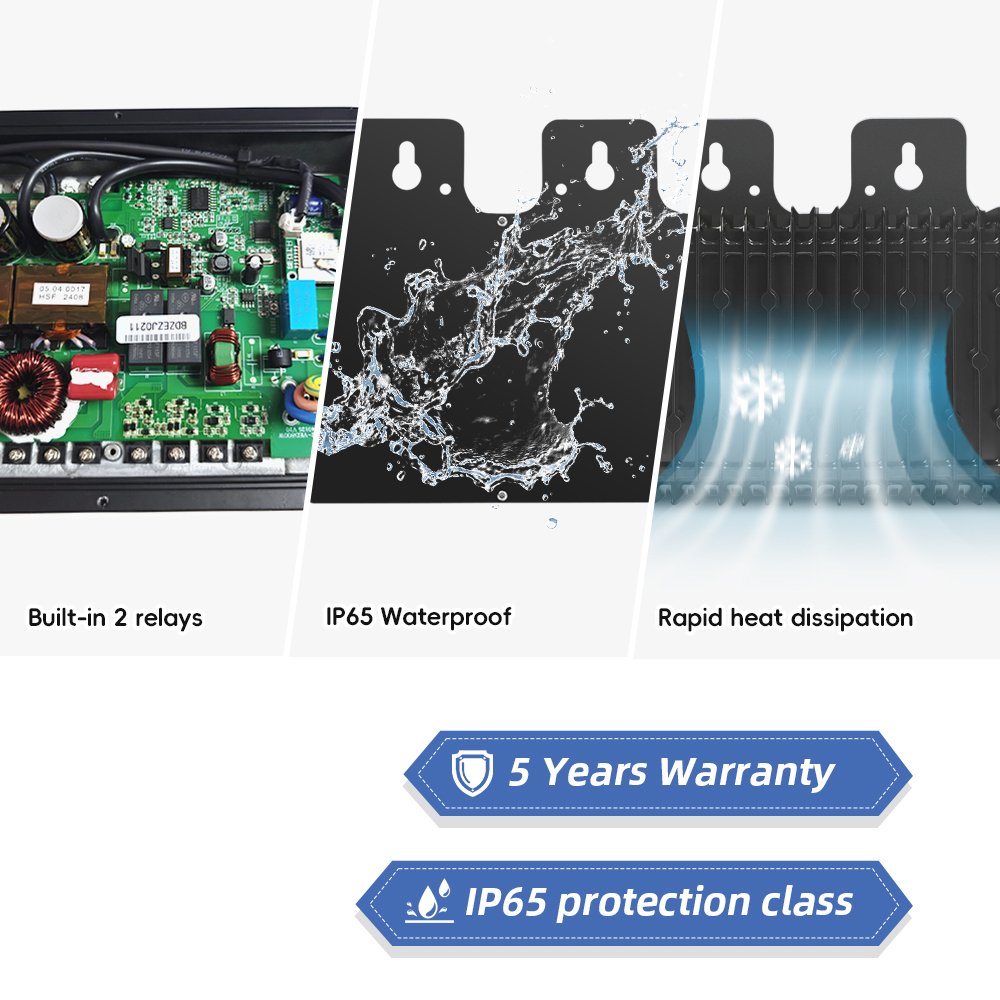 IP67 Waterproof Plug and Play Micro Inverter 800 W with WLAN and App Solar Inverter Grid Tie Inverter 800w