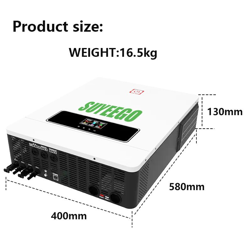 SUYEEGO Hybrid Solar Inverter 48V 8000w 10000w built in dual mppt solar off grid inverter 8kw 10kw dual output and input 160a