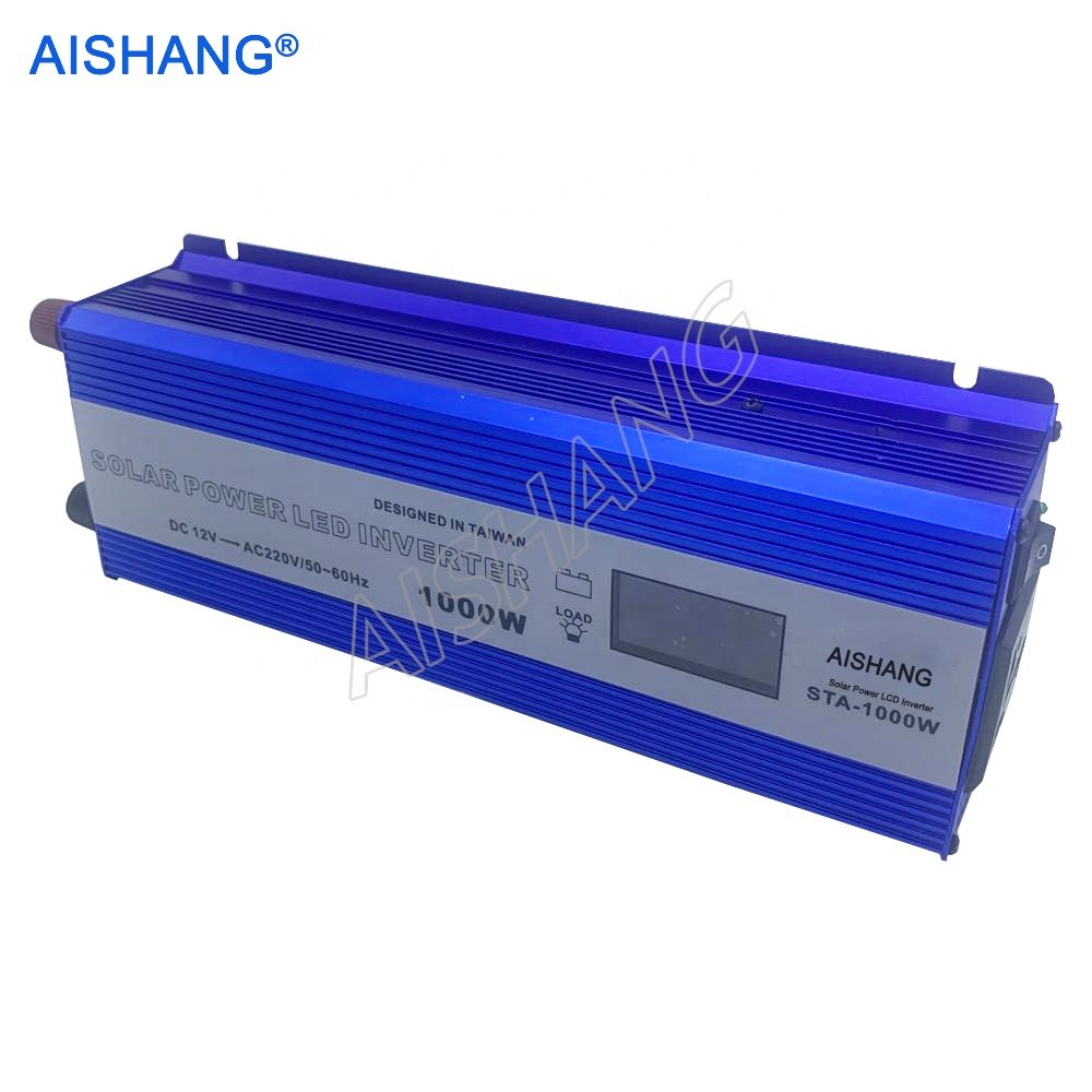 AISHANG12v Inverter to 220v Solar Inverter 1000W LCD Digital Display Modified Sine Wave Inverters