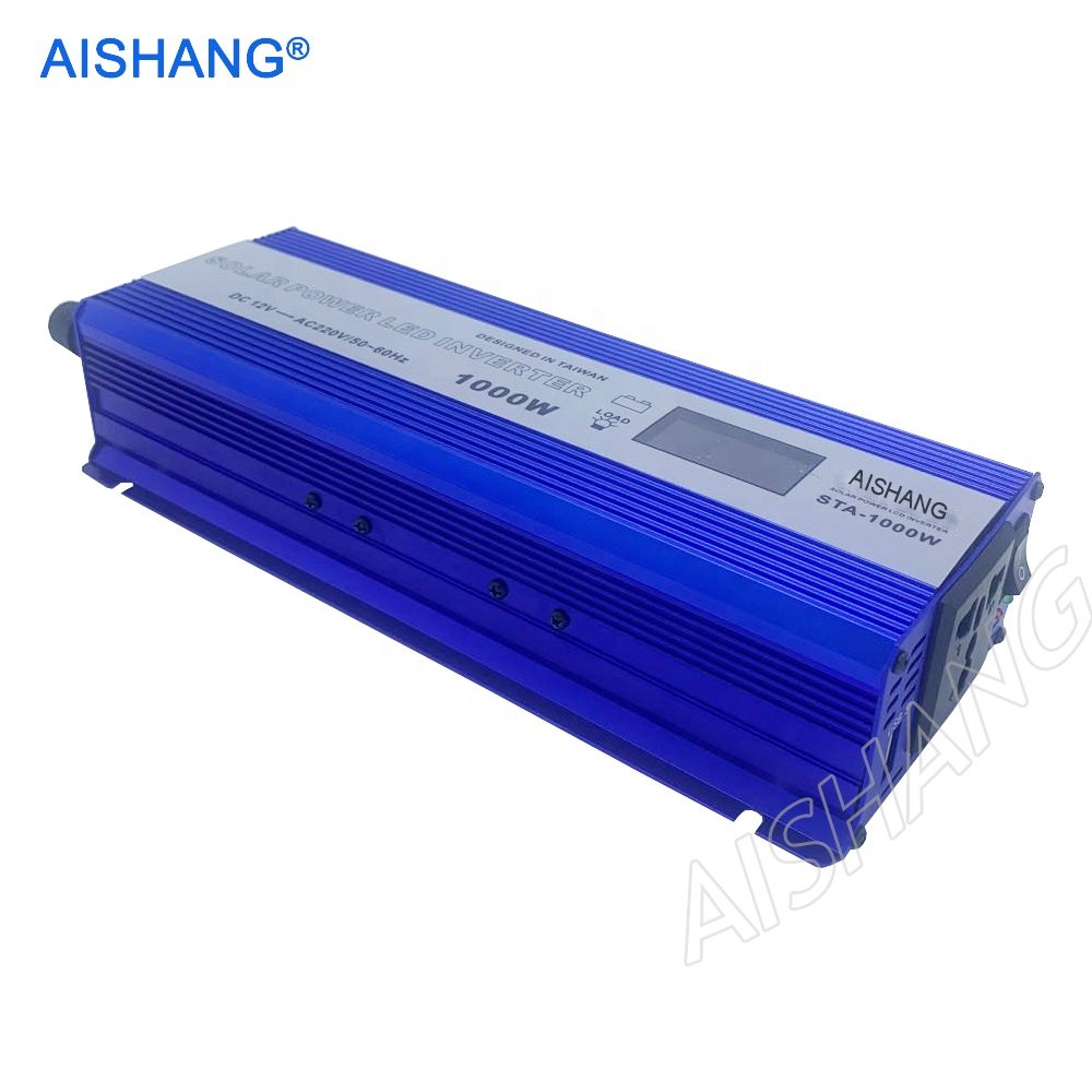AISHANG12v Inverter to 220v Solar Inverter 1000W LCD Digital Display Modified Sine Wave Inverters