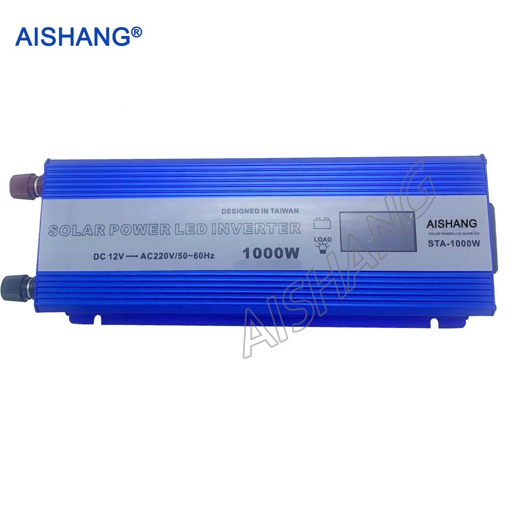 AISHANG12v Inverter to 220v Solar Inverter 1000W LCD Digital Display Modified Sine Wave Inverters