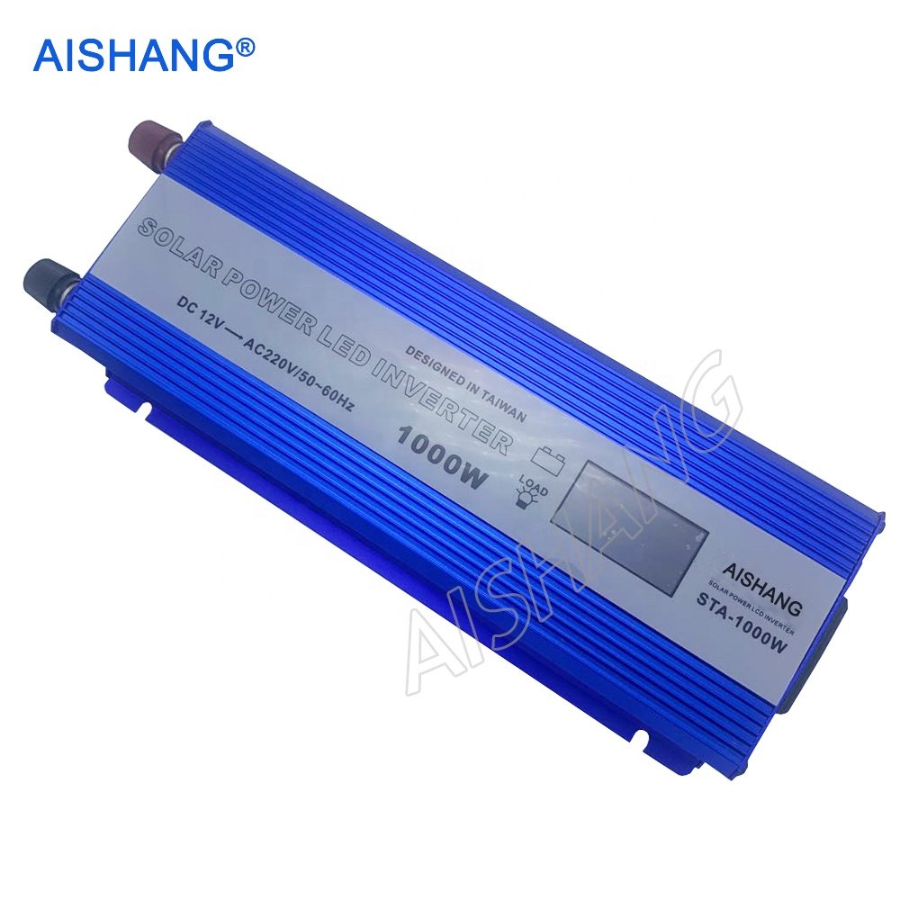 AISHANG12v Inverter to 220v Solar Inverter 1000W LCD Digital Display Modified Sine Wave Inverters