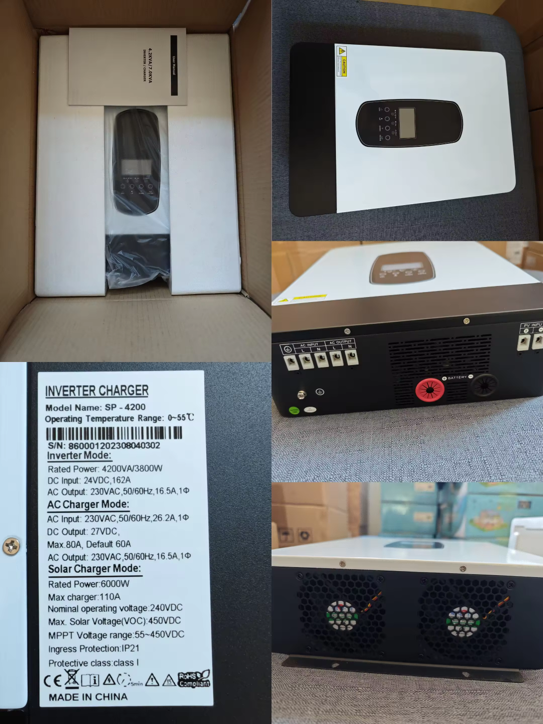 Hot Sale 7000W 6.2KW 48V Hybrid Grid Tied Solar Inverter with Built-in MPPT Charr SP serial series SP Solar Inverter Company