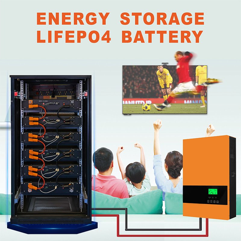 2 in 1 Rack 48v 100ah lifepo4 battery and solar inverter 10kw 20kw off grid energy storage system Stacked solar power battery