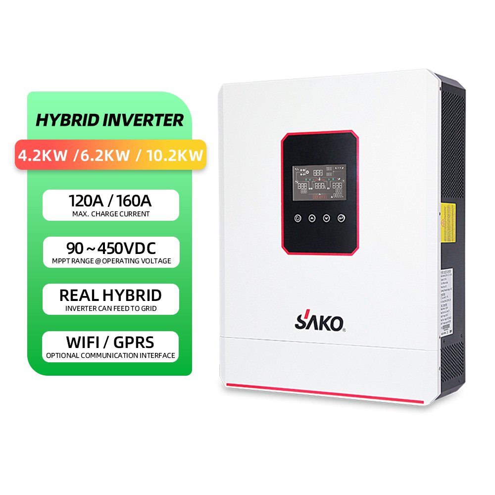 UAE Ready Stock SAKO Inverter With WIFI GPRS Hybrid Solar Inverter 4kw 6kw 10kw 48v Solar Inverter