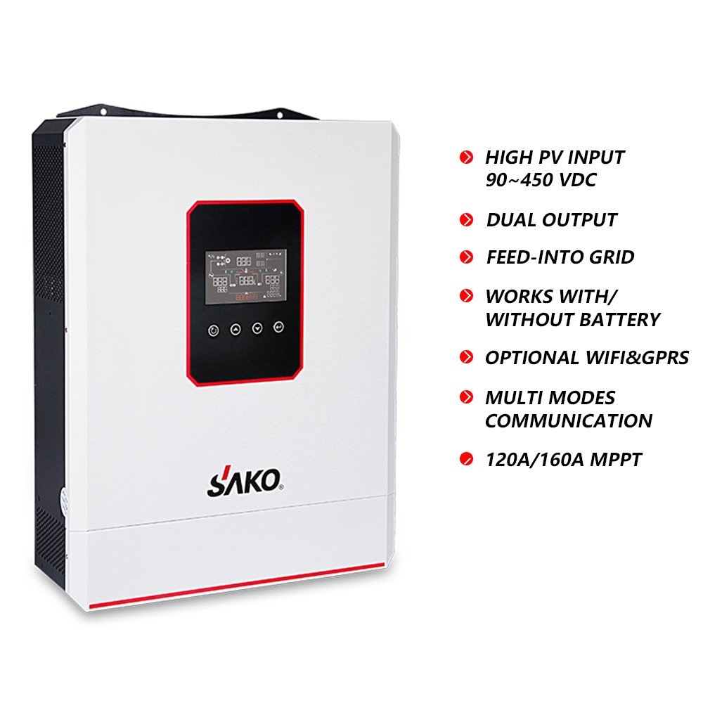 UAE Ready Stock SAKO Inverter With WIFI GPRS Hybrid Solar Inverter 4kw 6kw 10kw 48v Solar Inverter