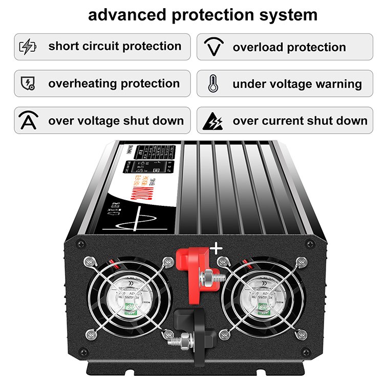 Pure sine wave solar power car inverter 2000W swipower supplier off grid 12V/24V/48V DC to 110V/220V AC for UK socket