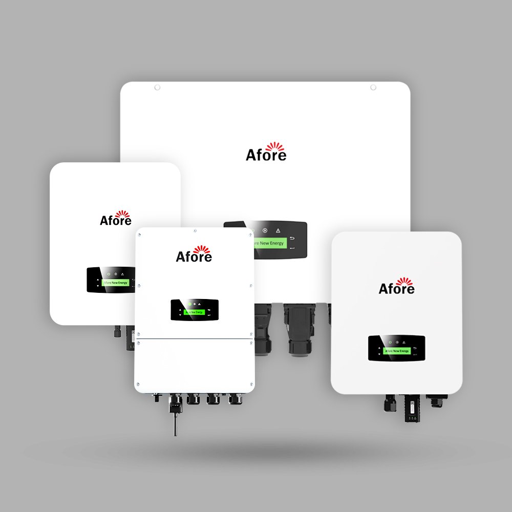 Afore 9Kw 10Kw 11Kw On Grid Full Hybrid Solar Inverter With Mppt Pure Sine Wave