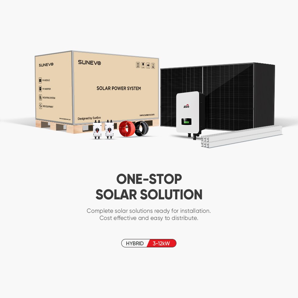 Afore 9Kw 10Kw 11Kw On Grid Full Hybrid Solar Inverter With Mppt Pure Sine Wave