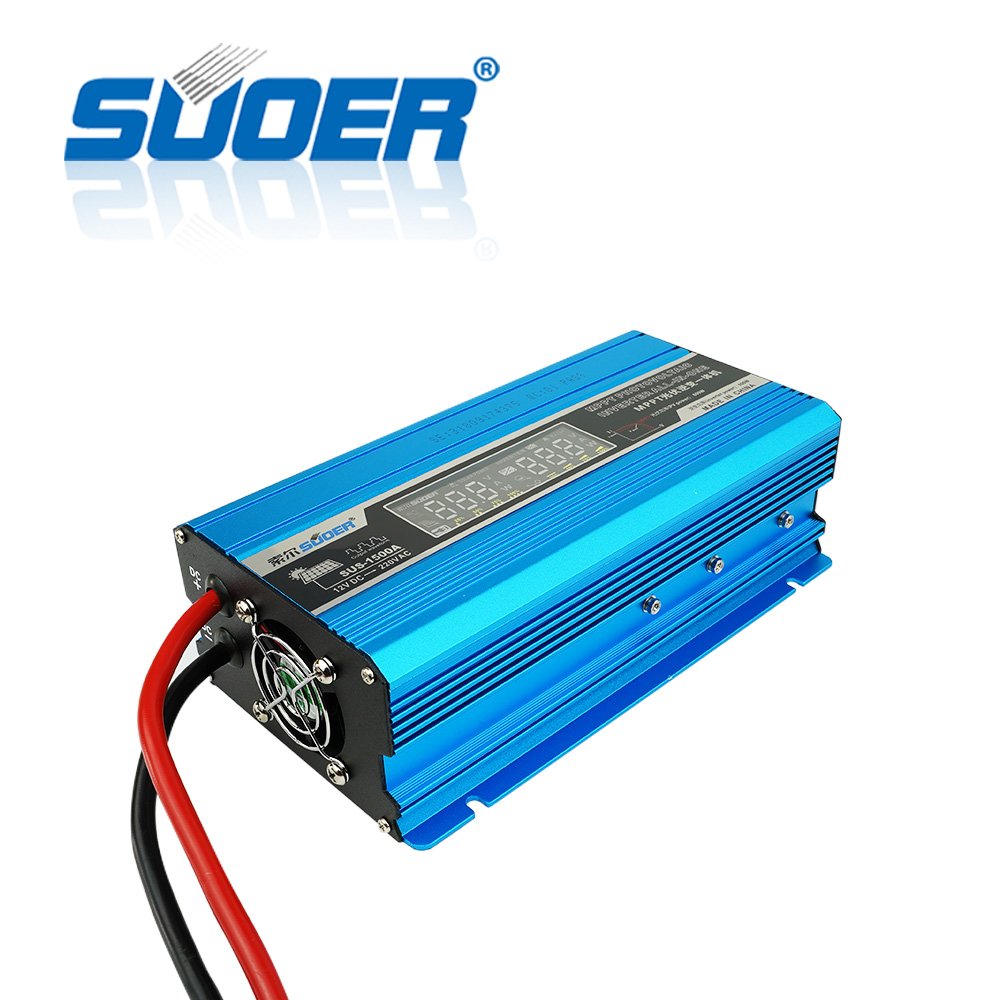 Suoer 1500VA DC 12V to AC 220V inverter 1500VA off grid modified sine wave power inverter with MPPT controller