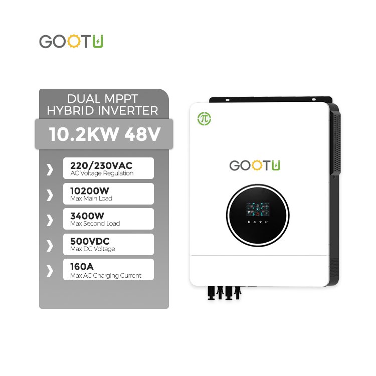 Dual Output MPPT Hybrid Solar Inverter 10.2KW 48V DC To AC Solar Power Inverter