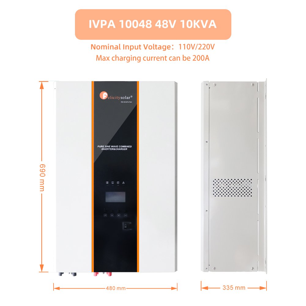 Felicity Solar 110V /220V 8KW 10KVA off grid split phase solar inverter with 120A MPPT for solar power home system