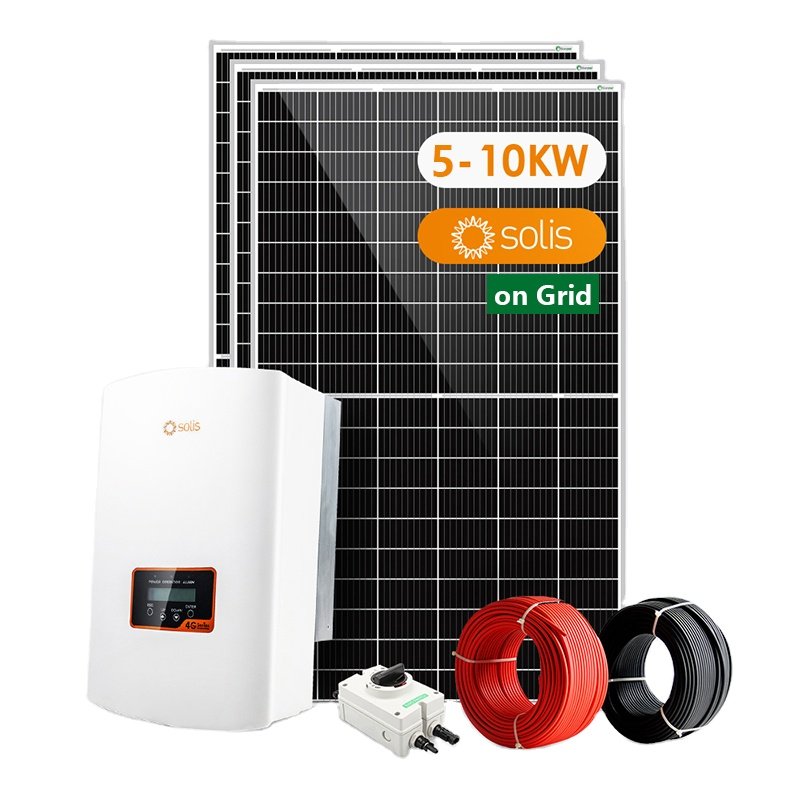 5kw 6kw 7kw 8kw 9kw 10kw rooftop solar panel on grid solar power energy system