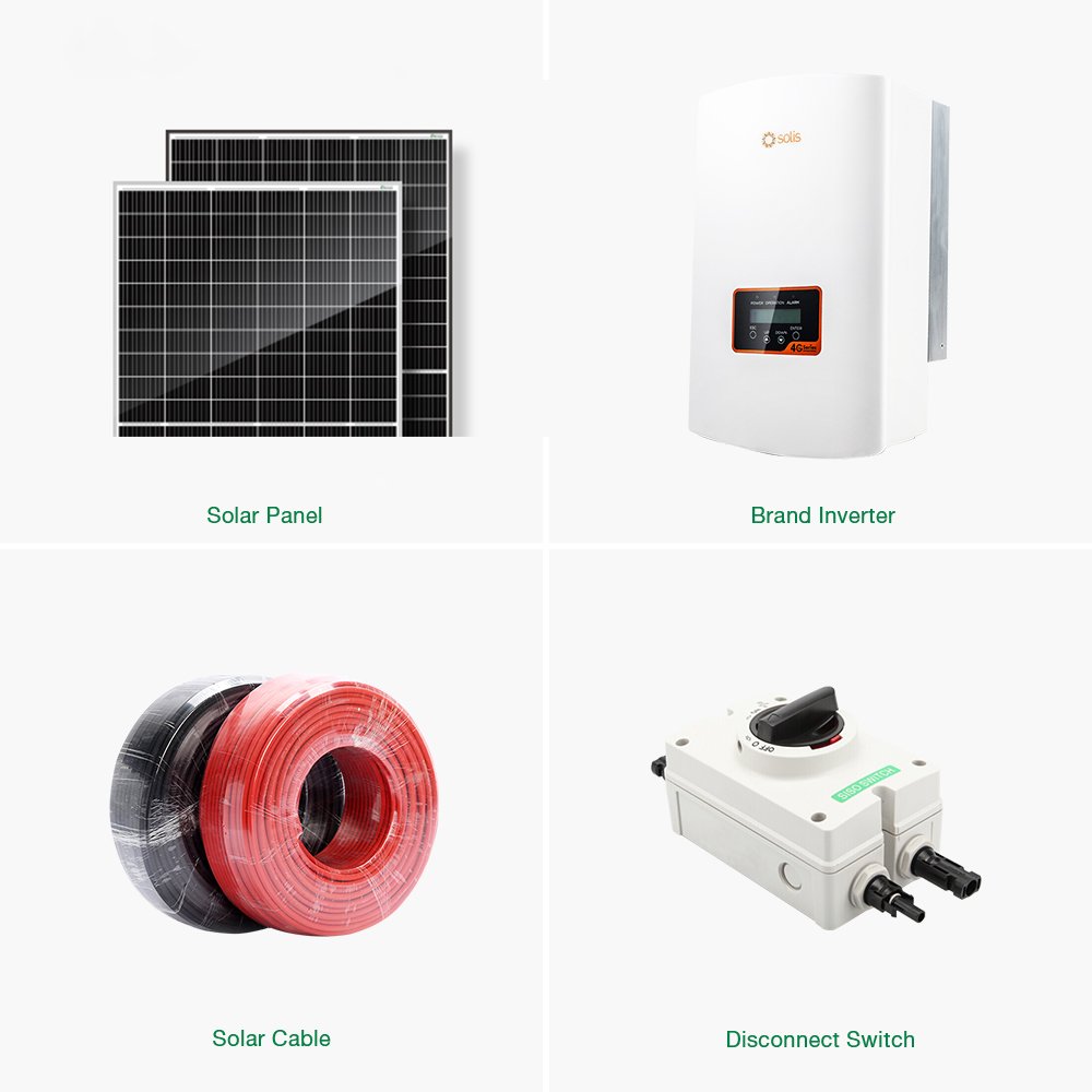 5kw 6kw 7kw 8kw 9kw 10kw rooftop solar panel on grid solar power energy system