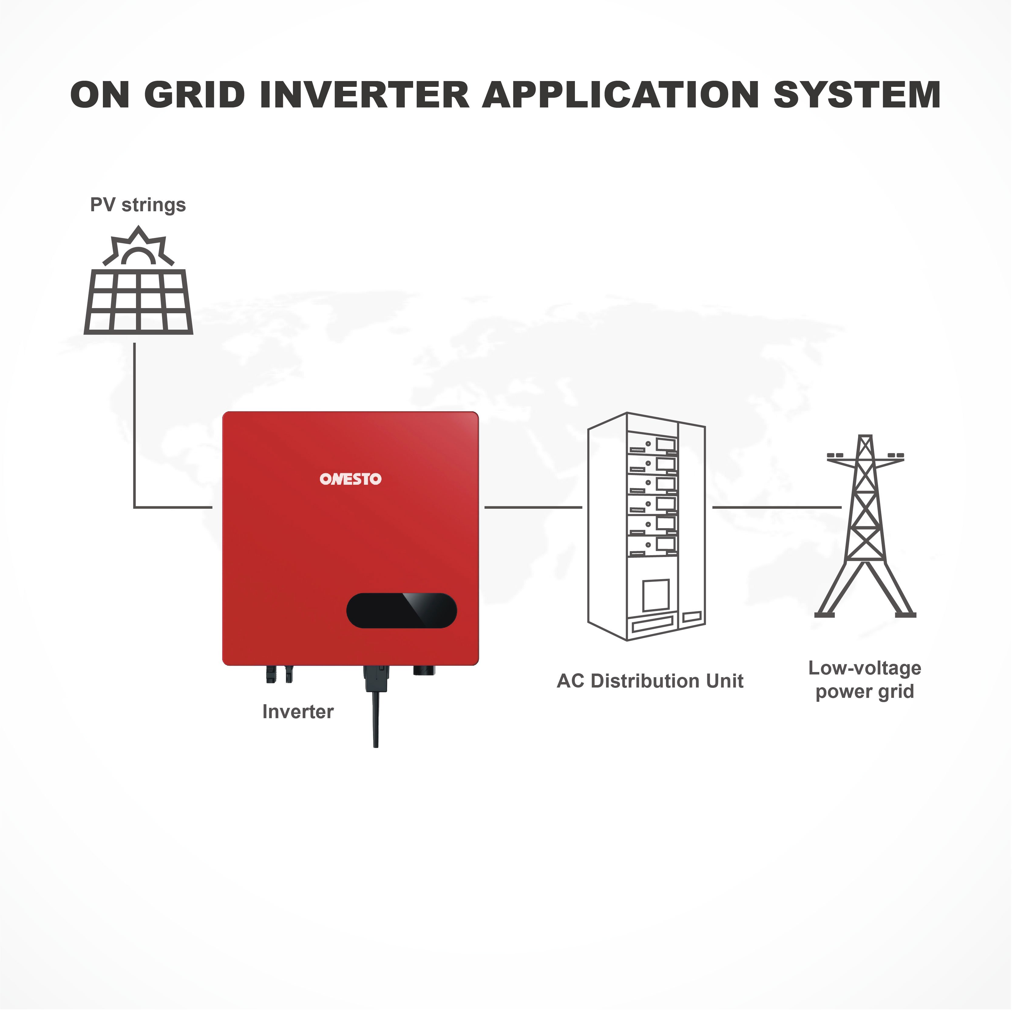 High Quality Single Phase Dual MPPT Solar Inverter 4kw 5kw 6kw Grid-tied Solar Inverter for grid-connected solar PV systems