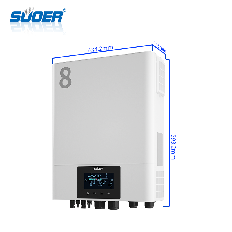 2023 newest suoer 8KW 48V off grid multifunction hybrid solar inverter MPPT 48V120A