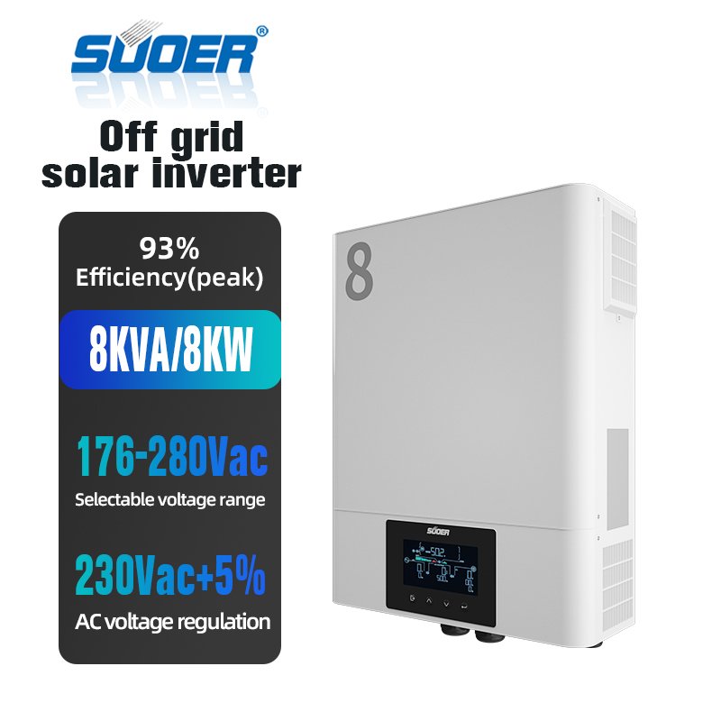 2023 newest suoer 8KW 48V off grid multifunction hybrid solar inverter MPPT 48V120A