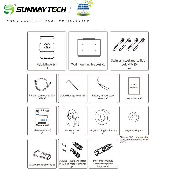 10kw deye solar hybrid inverter 3 phase sun-10k-sg04lp3 in stock in EU warehouse