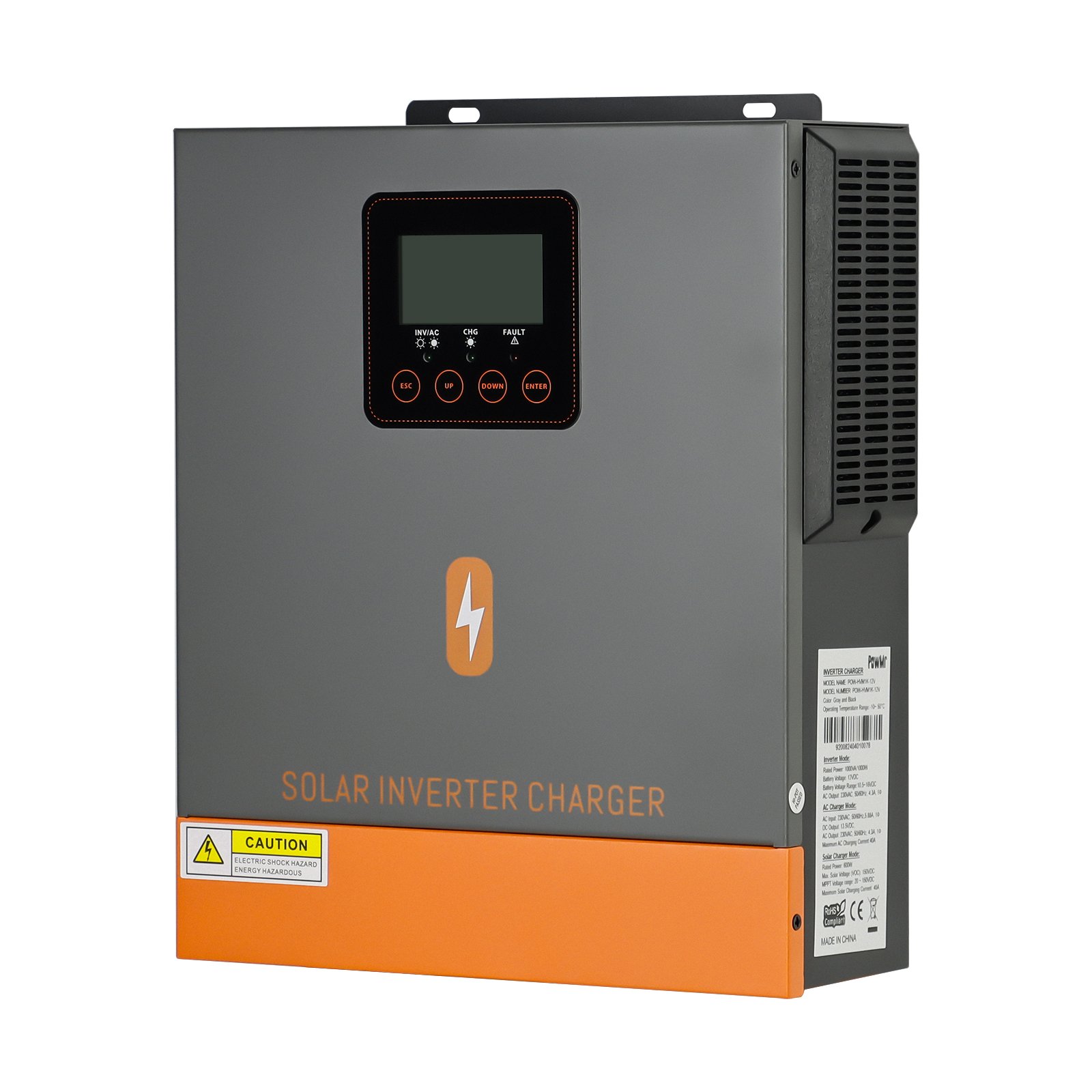 PowMr Pure Sine Wave 1000W 1500W Solar Inverter 12/24V Built in 40A Charge Controller Single Phase Solar Inverter