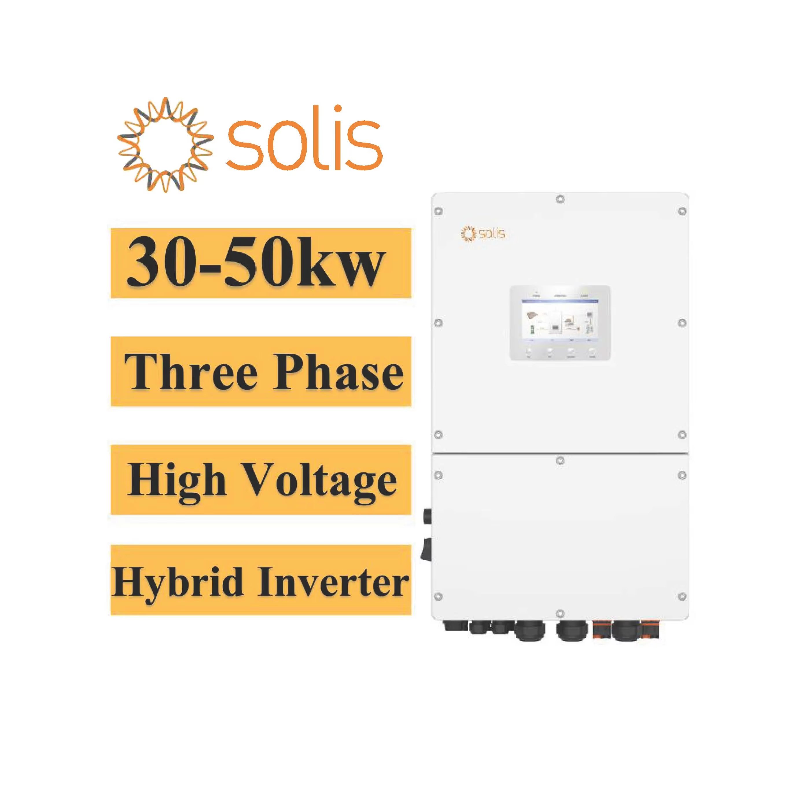New Hybrid Solar Inverter 30KW 40KW 50KW Solis Solar Inverter Hybrid On Off Grid for Solar Panel System