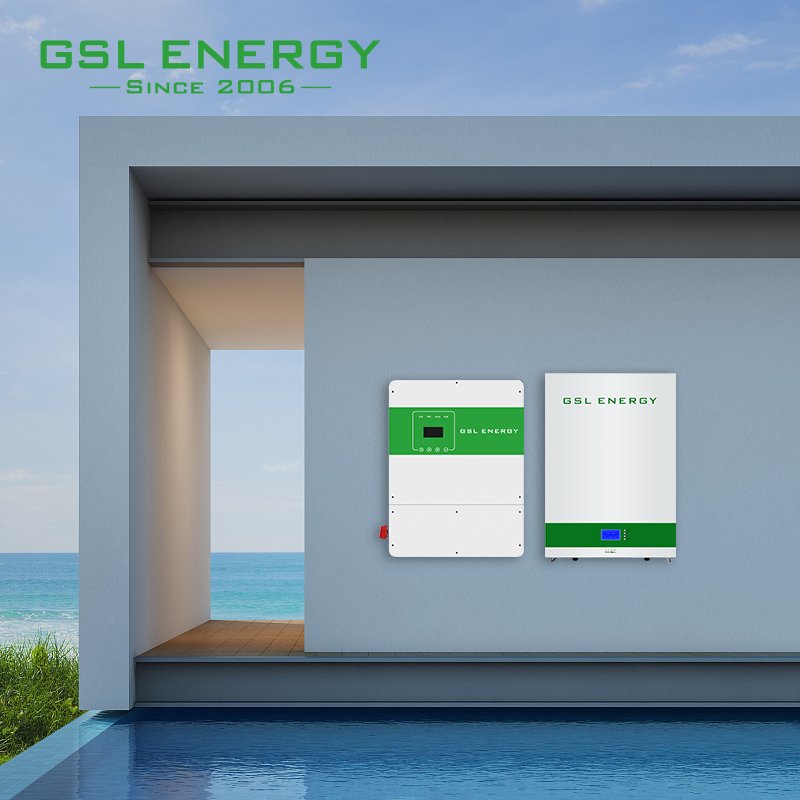 GSL ENERGY High Frequency Split Phase 3 Phase 12Kw Pure Sine Wave Hybrid DC AC Solar Inverter For Home Solar Energy System