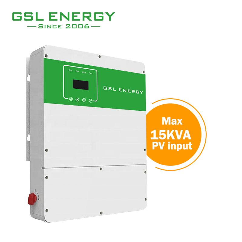 GSL ENERGY High Frequency Split Phase 3 Phase 12Kw Pure Sine Wave Hybrid DC AC Solar Inverter For Home Solar Energy System