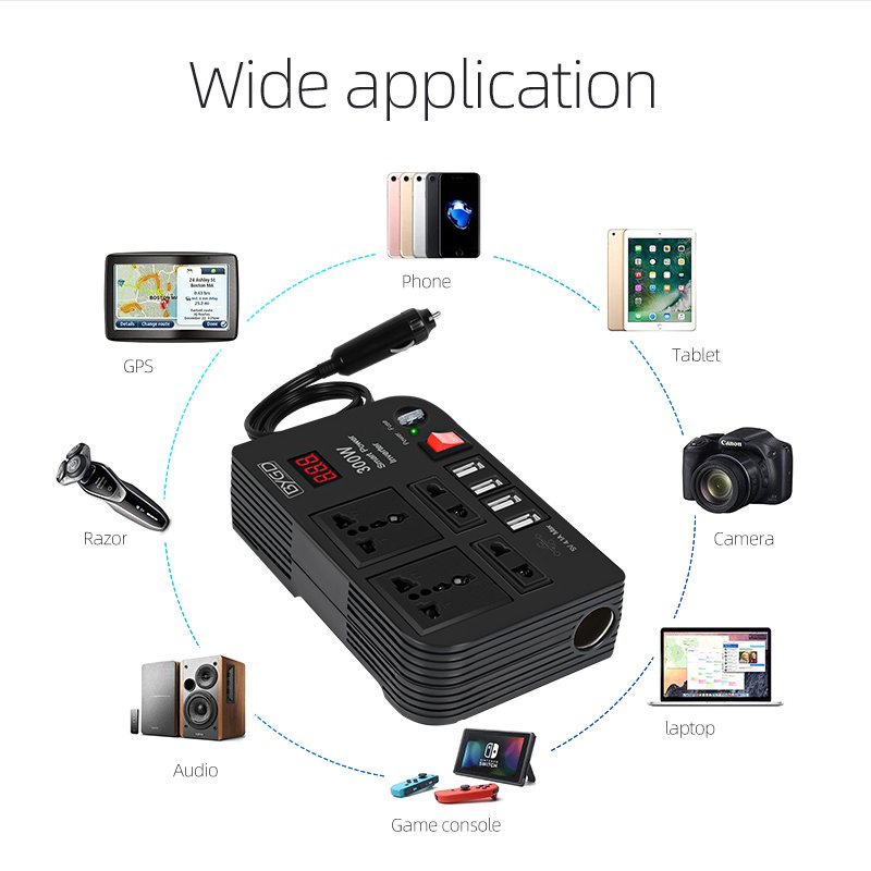 300W Car Inverter Dc 12V To Ac 240V Car Power Inverter 300W Convert Car 12V To 220V Inverter