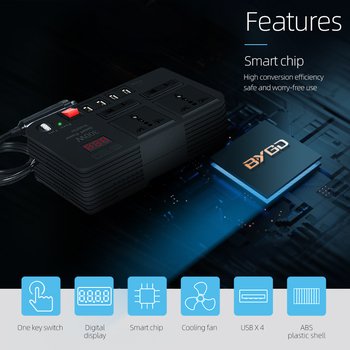 300W Car Inverter Dc 12V To Ac 240V Car Power Inverter 300W Convert Car 12V To 220V Inverter