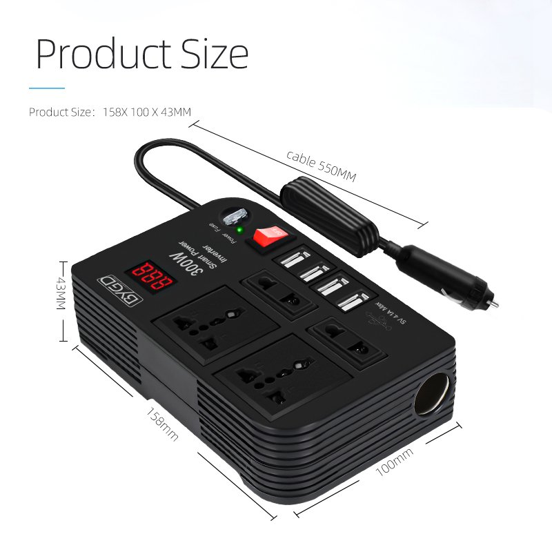 300W Car Inverter Dc 12V To Ac 240V Car Power Inverter 300W Convert Car 12V To 220V Inverter