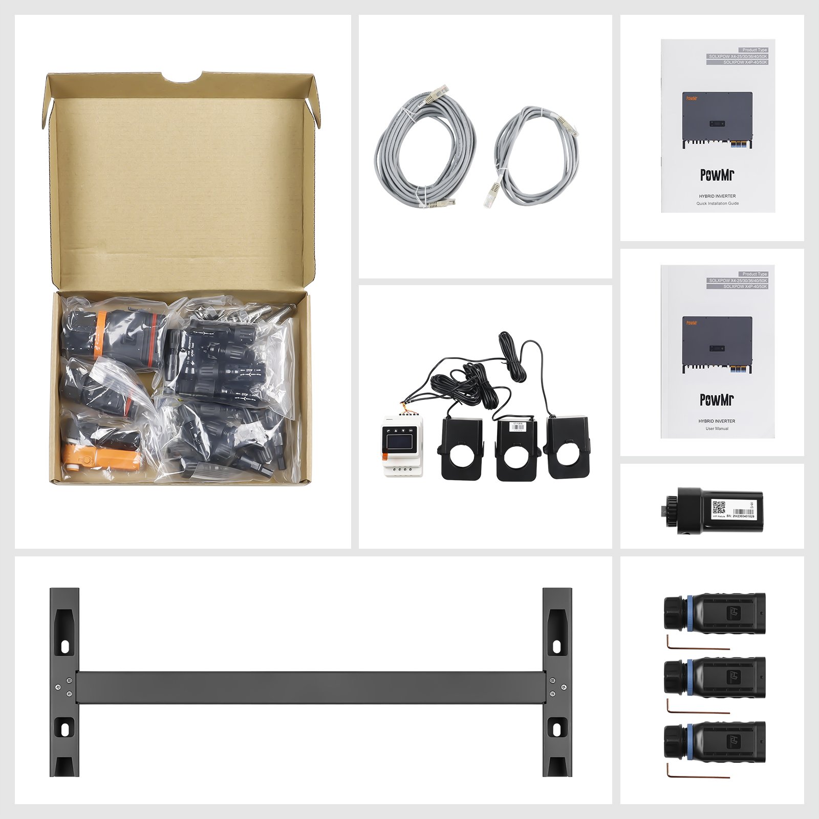 PowMr High Efficiency 25/30/36/40/50KW 750V HV 3 Phase on/off grid Energy Storage Hybrid Solar Inverter