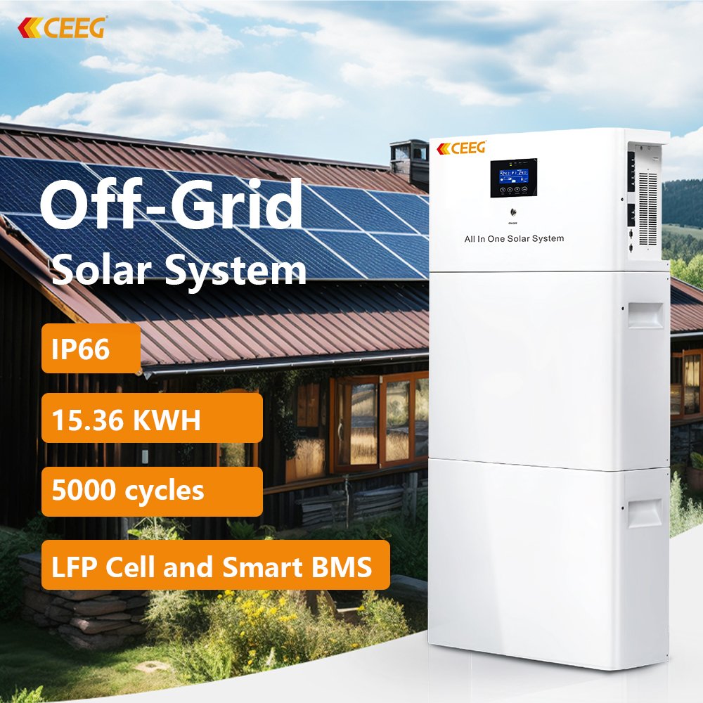 CEEG Complete Off-Grid Home Power System With 10KW 5 KW Photovoltaic Solar Energy Lithium Ion MPPT Controller Ground Mounting