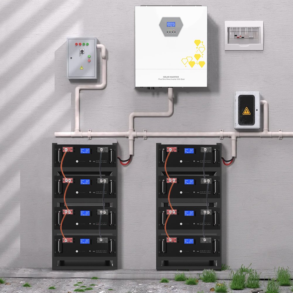 6000 Cycle Lifepo4 Storage Battery 5kwh 10kwh Solar System Rack-Mounted Lithium Ion Battery 51.2v 100ah 200ah CAN Communication