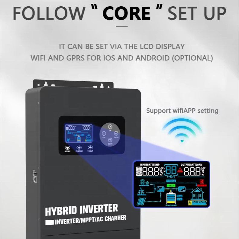hybrid solar inverter to Europe FCHAO 48V 220V 230V 6.2KW