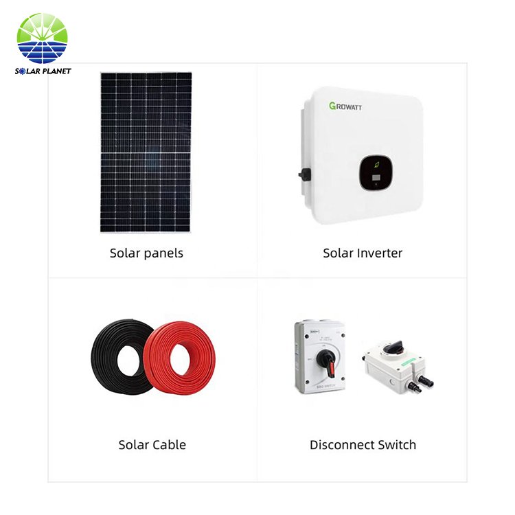 On Grid Hybrid Solar System 5Kw 7.5Kw 10Kw 15Kw One Stop Solution On Grid Solar Energy System With Battery