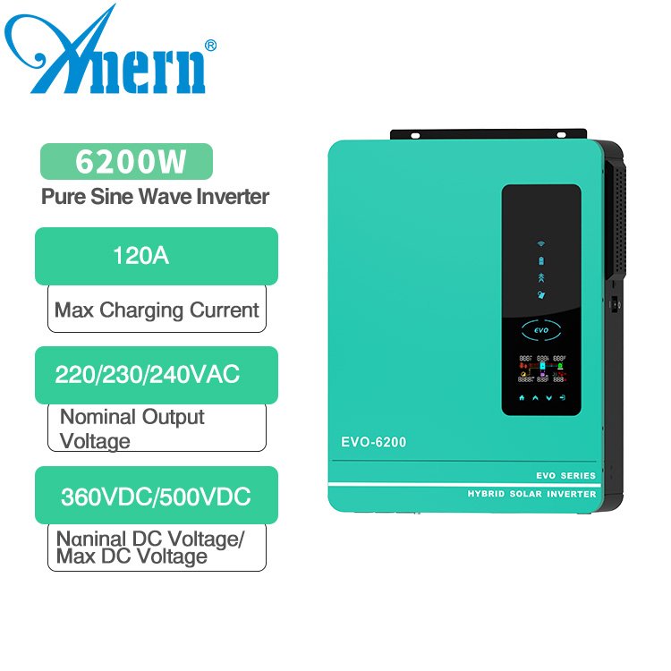 Anern 3.6 kw 4.2 kw 6.2 kw off grid hybrid solar inverter for home