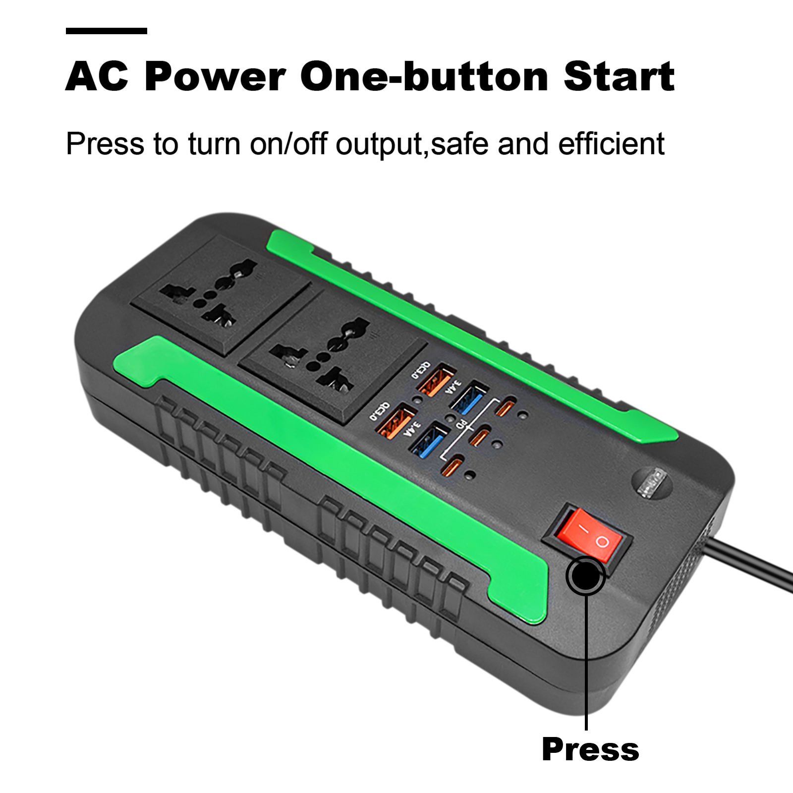 Universal Socket Converter Solar DC to AC 110v 12v 300w Inverter Portable Solar Power Inverter