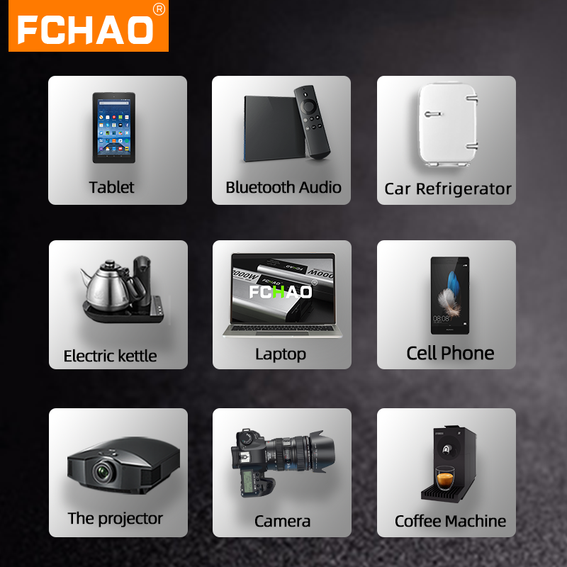FCHAO 1800w Power Inverter DC 12V To AC 110V 230V Transformer with EU Socket Charge with LCD Display for RV Car home appliances