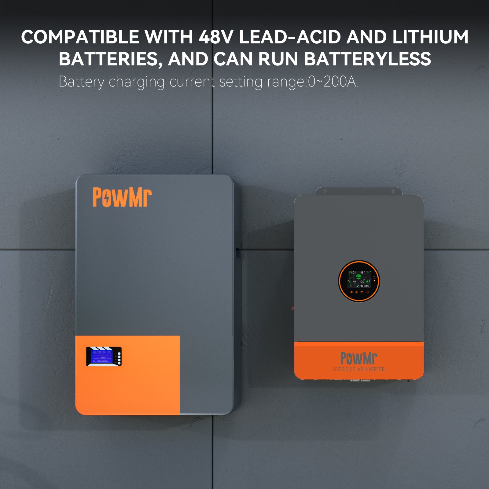 PowMr Off/on grid Inverter 5KW 10KW 8KW 12KW Hybrid Solar Inverter 48Vdc 110Vac 230Vac MPPT Hybrid Solar Inverter