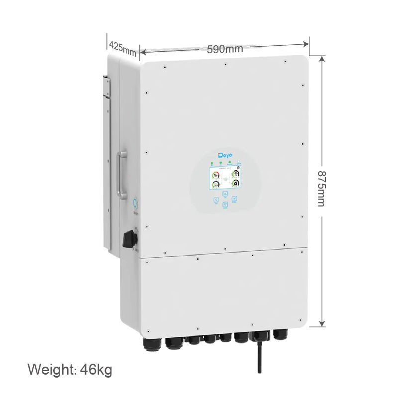 DEYE IP65 3 Phase 48V 8Kw 10Kw 12Kw Hybrid Pure Sine Wave Solar Inverters with MPPT for whole house solar Power panels system