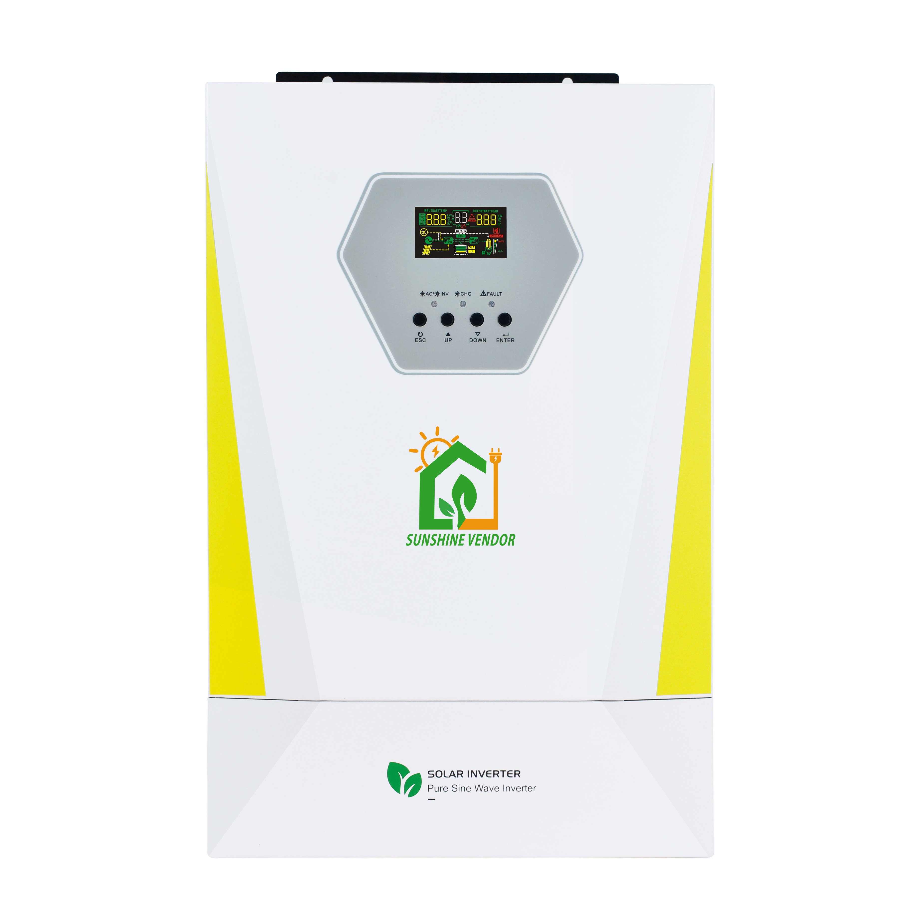 Sunshine Vendor 5.5kw On Off Grid Solar Inverter 48V 5500w Pure Sine Wave Hybrid Solar Inverter With 100A MPPT Controller
